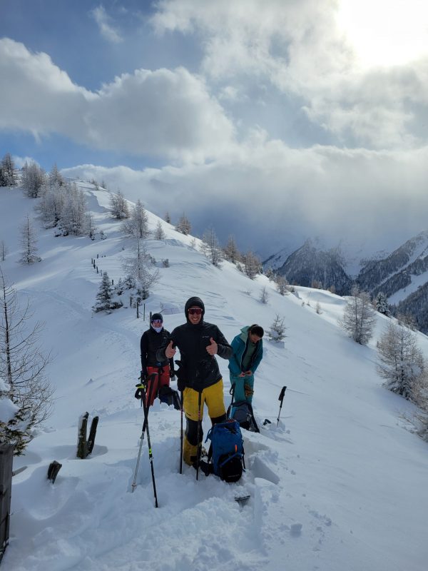 Winterliche Trinkpause am Joch im Wipptal