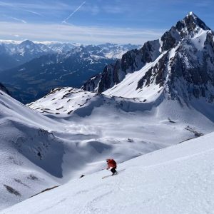 Abfahrt im Karwendel mit den Ski; Innsbrucker Runde mit Bergführer
