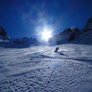 Powder in der Abfahrt vom Gschnitzer Tribulaun