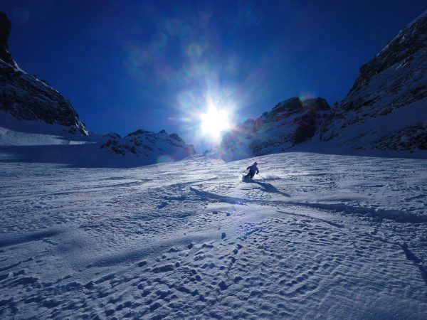Powder in der Abfahrt vom Gschnitzer Tribulaun