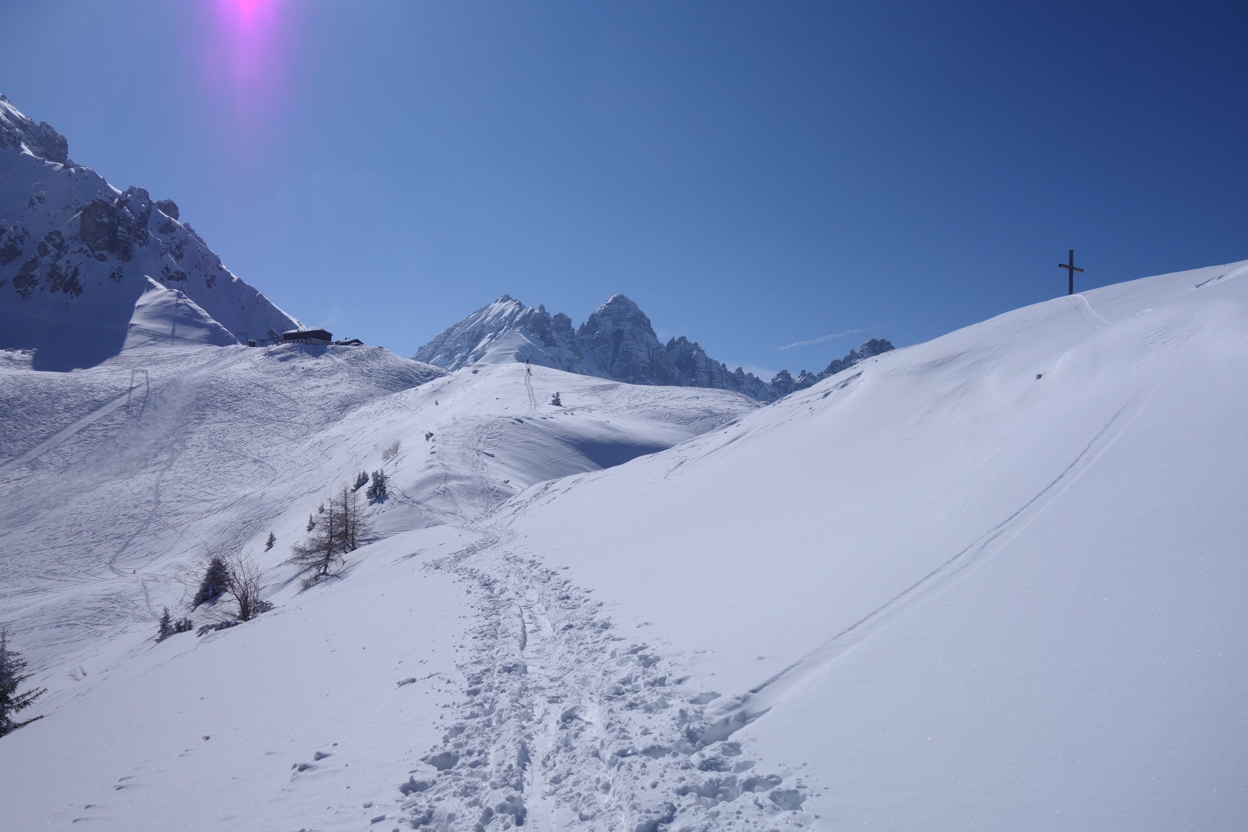 Nockspitze (2.404 m) über die steile Mairrinne